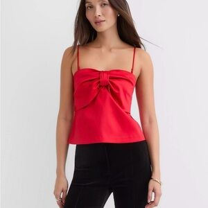 Loft Red Bow-Front Spaghetti Strap Top